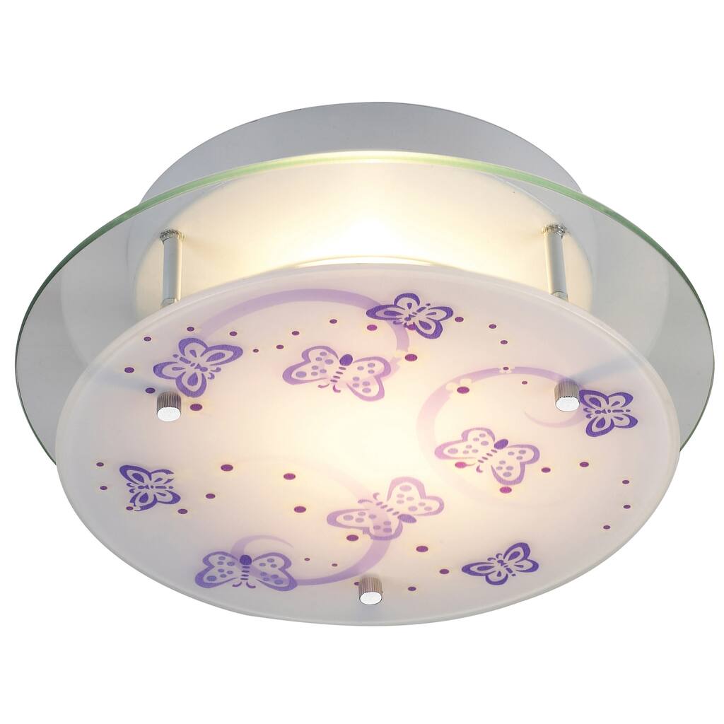 Elk Lighting Butterlies 2-Light Satin Nickel Semi Flush