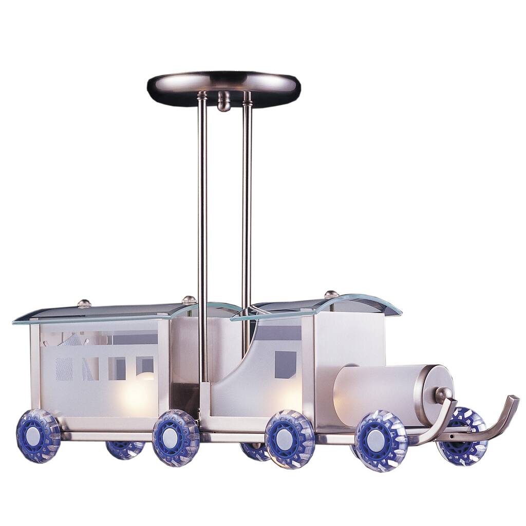 Elk Lighting Choo Choo Train 2-Light Satin Nickel Pendant - Silver