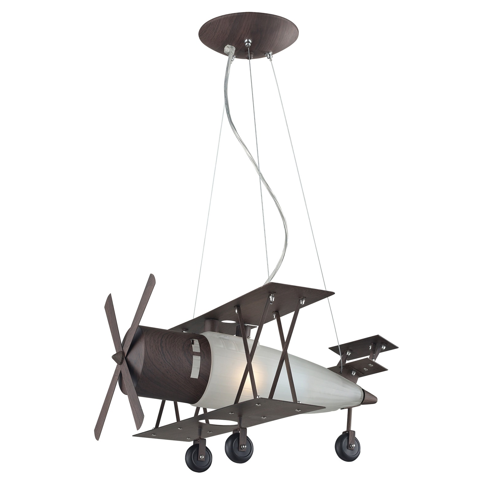 Shop Elk Lighting Bi Plane 1 Light Walnut Pendant On Sale Free