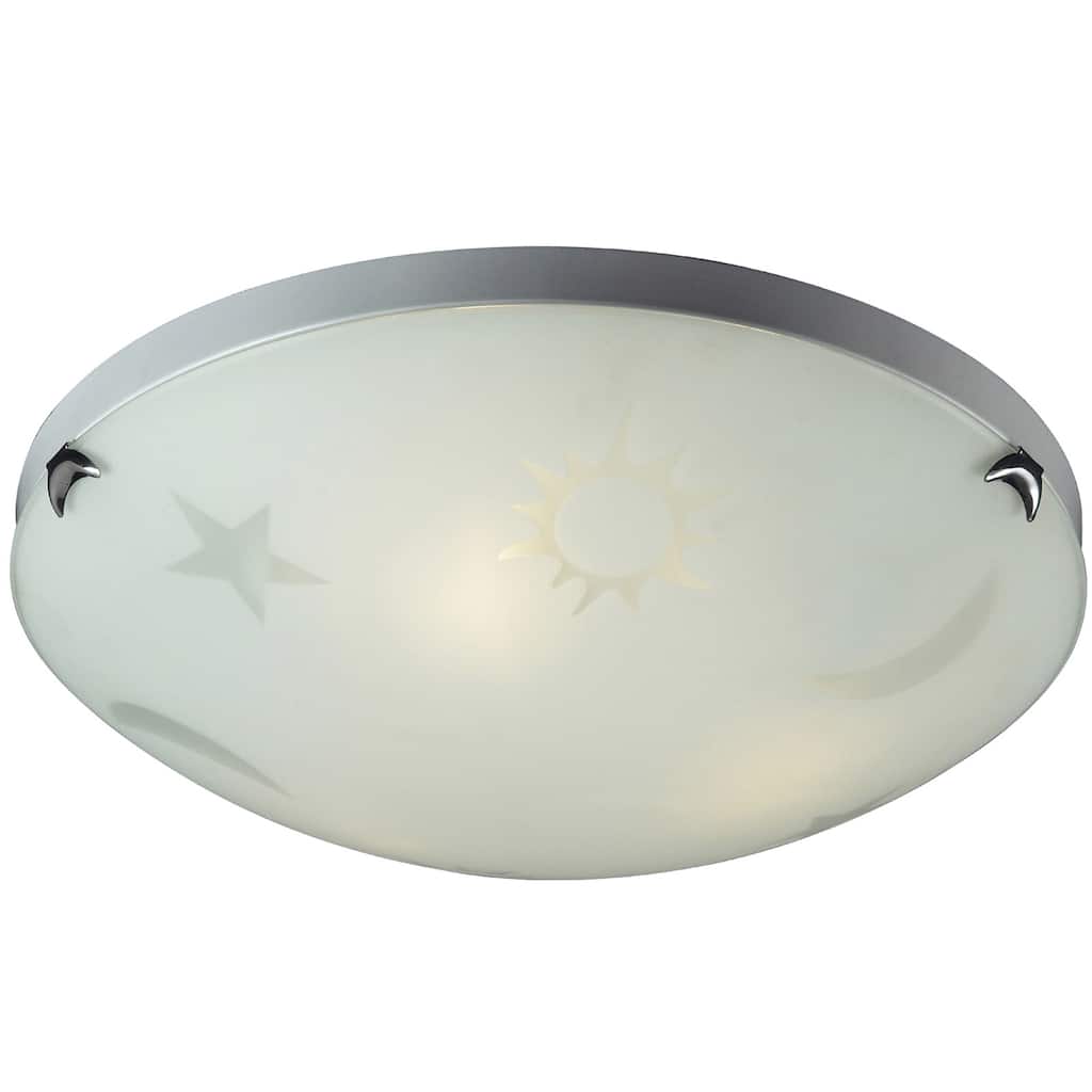 Elk Lighting Night Sky 3-Light Satin Nickel Flush Mount