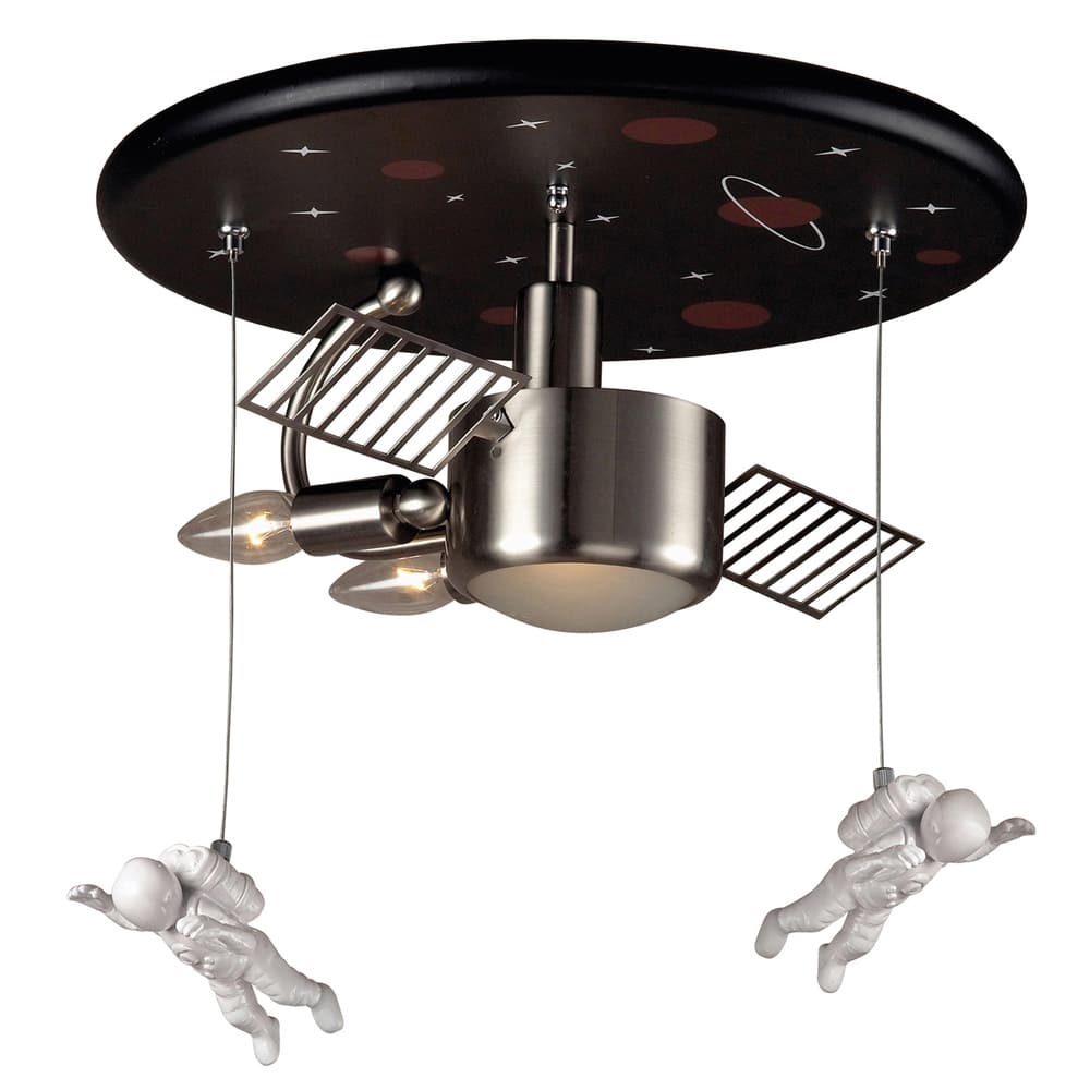 Elk Home Novelty Black With Frosted Glass 2 Light Flush Mount