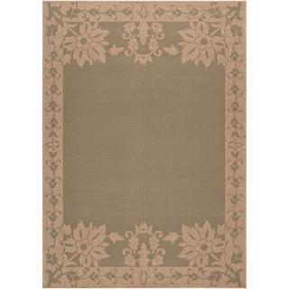 Preston Green Floral Border Indoor/Outdoor Rug (8'9 x 12'9) Surya Oversized Rugs