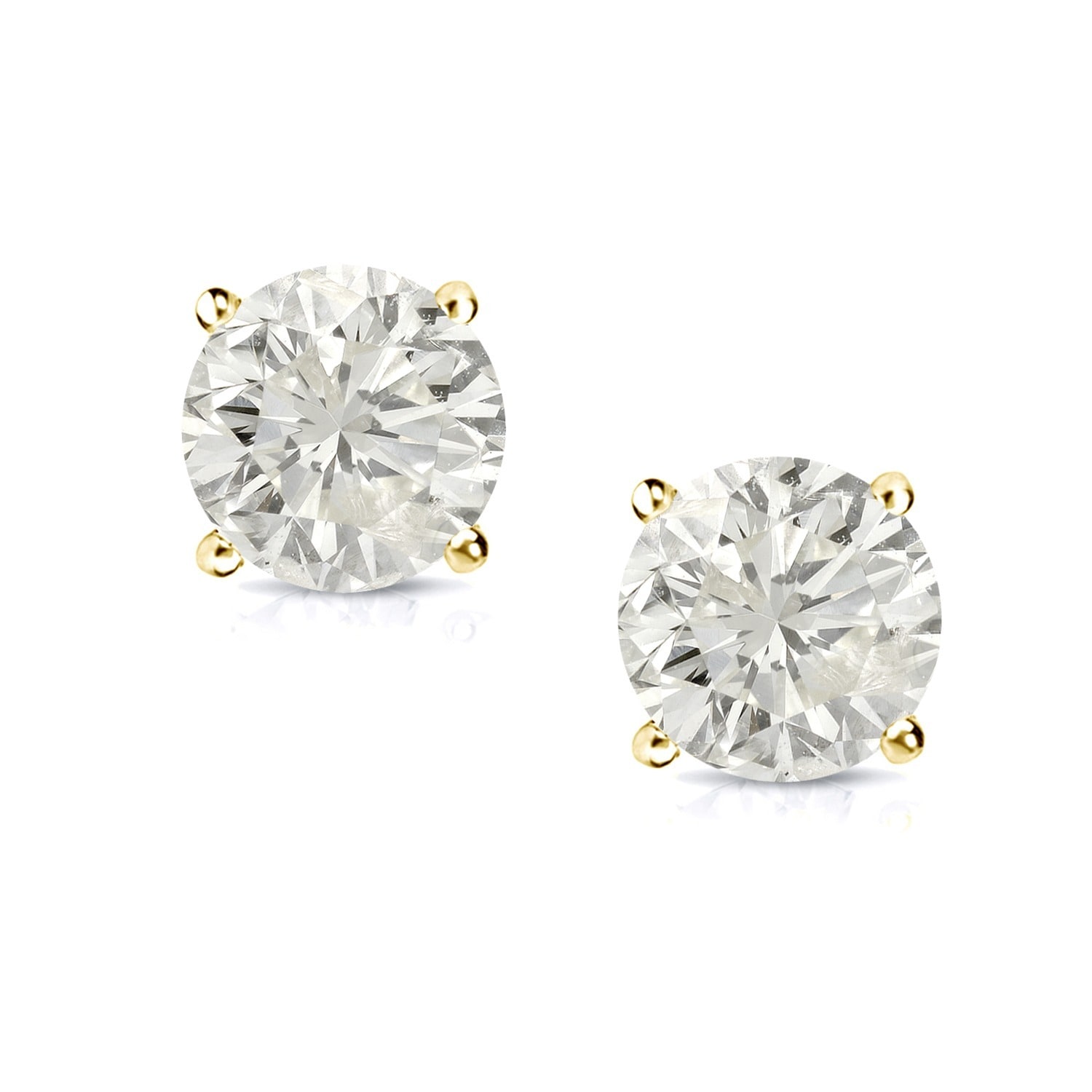 18k Gold Round 1 2ct Tw Clarity Enhanced Diamond Stud Earrings Ebay 18k Gold Round 1 2ct Tw Clarity Enhanced Diamond Stud Earrings