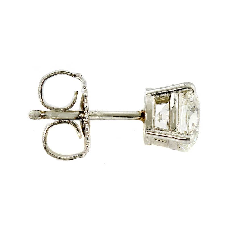Auriya 3/4ctw Round Clarity-enhanced Diamond Stud Earrings Platinum (E-F, H-I or J-K, SI1-SI2, I1-I2 or I2-I3)
