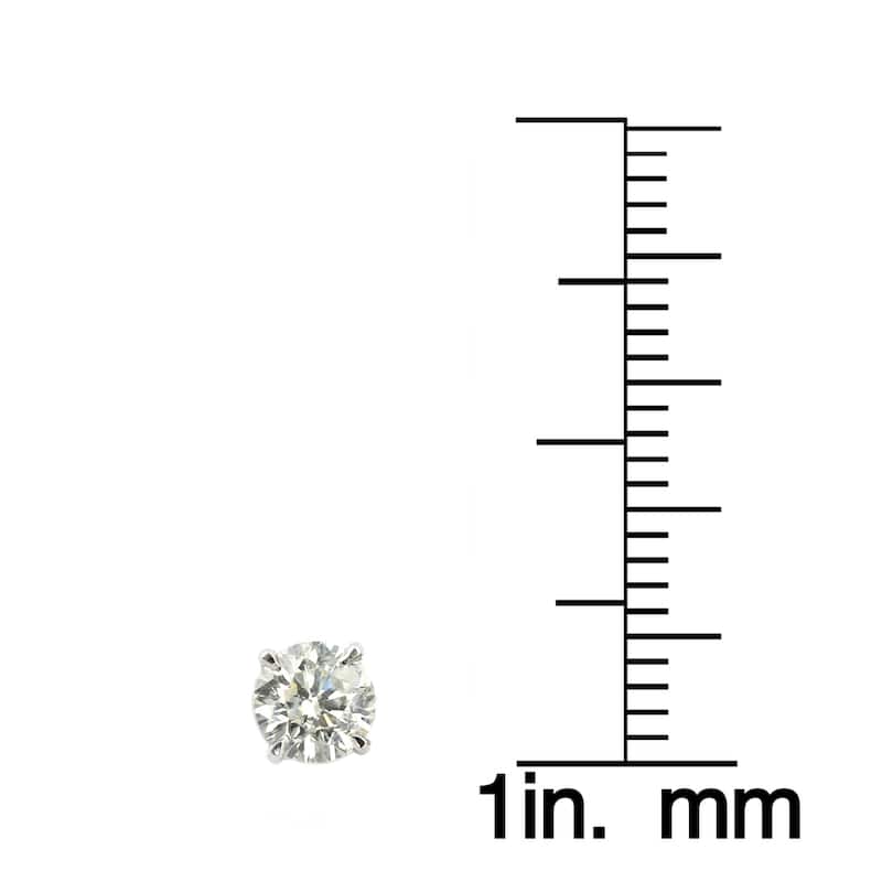 Auriya 3/4ctw Round Clarity-enhanced Diamond Stud Earrings Platinum (E-F, H-I or J-K, SI1-SI2, I1-I2 or I2-I3)