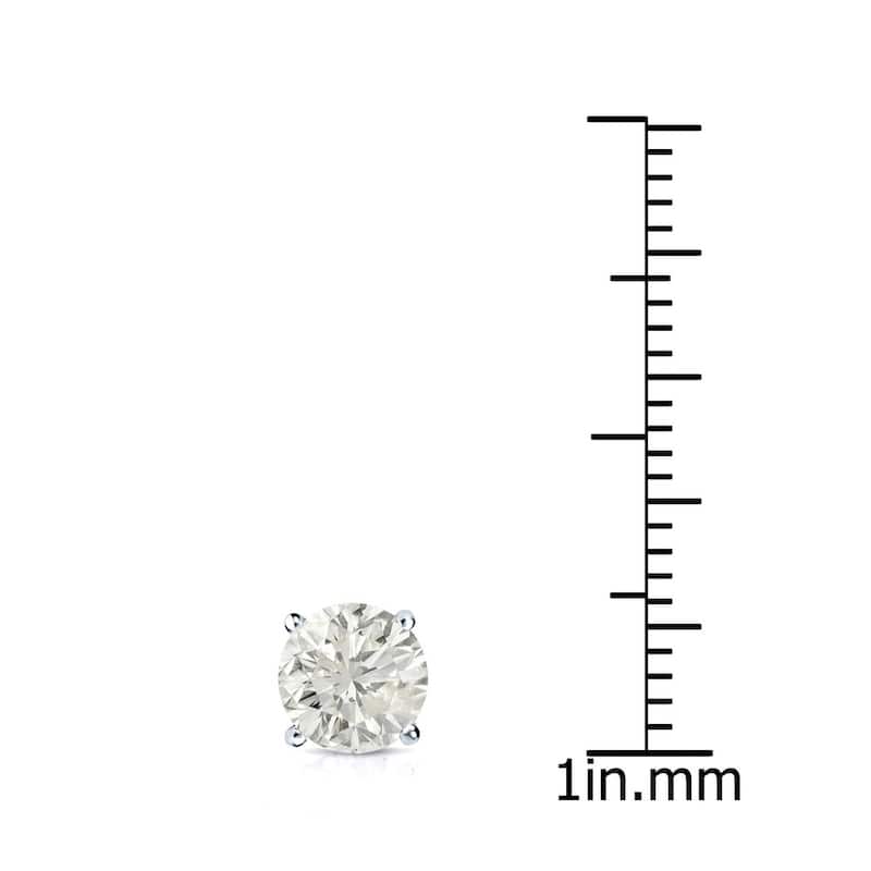 Platinum 1ct TW Round Clarity Enhanced Diamond Stud Earrings (E-F, G-H, H-I, or J-K , SI1-SI2, I1-I2, or I2-I3)