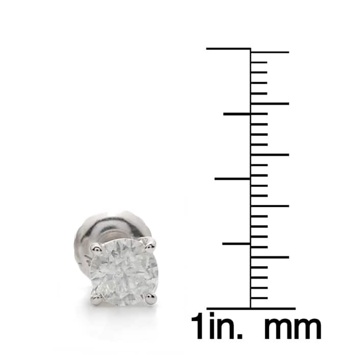 18k Gold 2ct TW Round Clarity Enhanced Diamond Stud Earrings