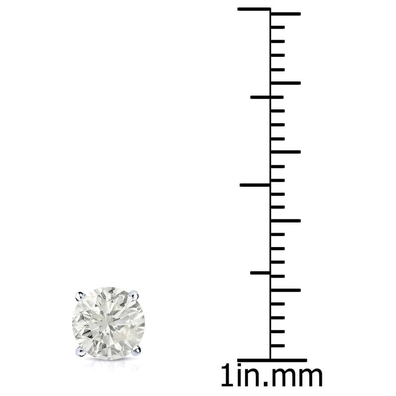 18k Gold 3/4ct TW Round Clarity Enhanced Diamond Stud Earrings (J-K, SI1-SI2)