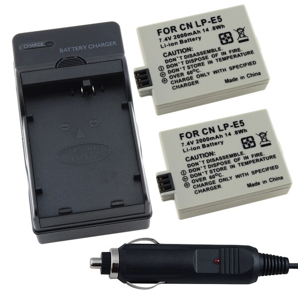 BasAcc Charger/ Batteries for Canon LP E5 Rebel XS/ Xsi/ T1i BasAcc Camera Batteries & Chargers