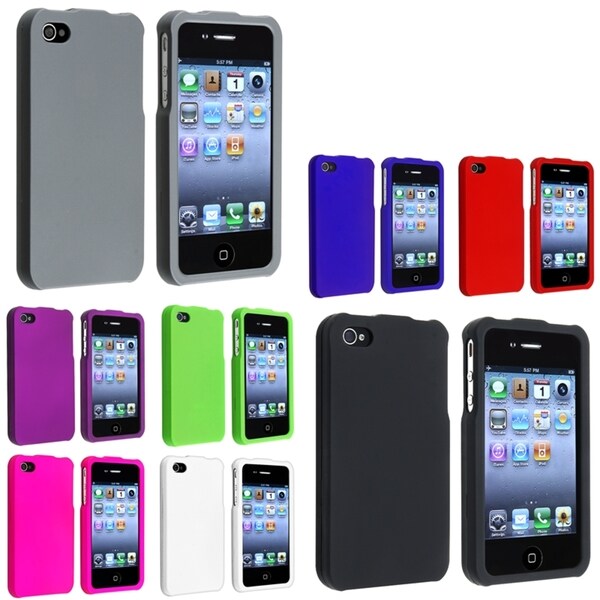 BasAcc Snap-on Rubber Coated Case Set for Apple iPhone 4/ 4S