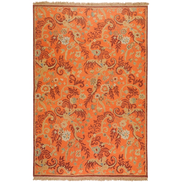 Hand knotted Belyando Rust New Zealand Wool Rug (4' x 6') Surya 3x5   4x6 Rugs