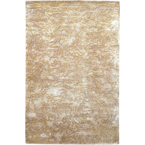 Julie Cohn Hand knotted Conchoo Tan Abstract Design Wool Rug (4' x 6') Surya 3x5   4x6 Rugs