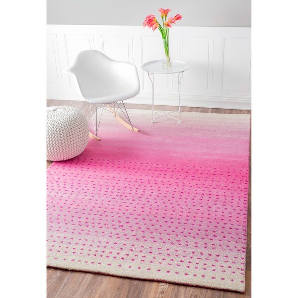 nuLOOM Handmade Ombre Pink Wool Rug (5' x 8')