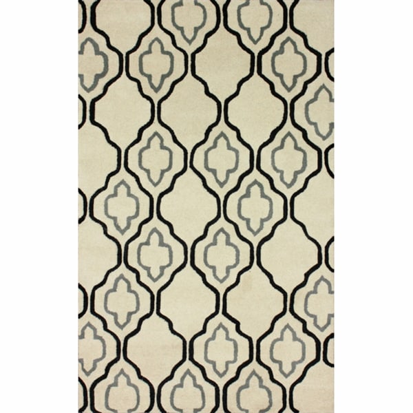 nuLOOM Handmade Moroccan Trellis Natural Wool Rug (76 x 96)