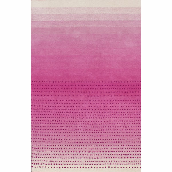 nuLOOM Handmade Ombre Pink Wool Rug (7'6 x 9'6) - 7'6 x 9'6