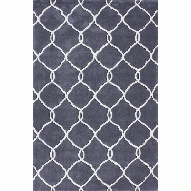 Nuloom Handmade Pino Moroccan Grey Trellis Rug (6 X 9)