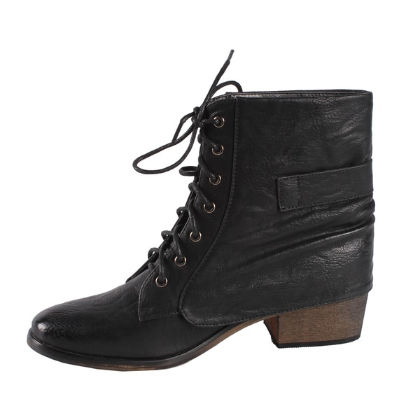 Jacobies by Beston Women's 'Pisa-11' Combat Ankle Boots - Free Shipping ...