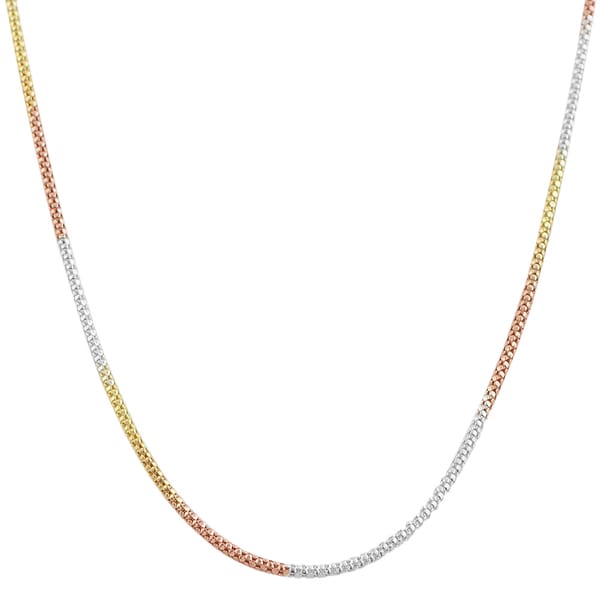 Fremada 14k Tri-color Gold over Sterling Silver Popcorn Chain