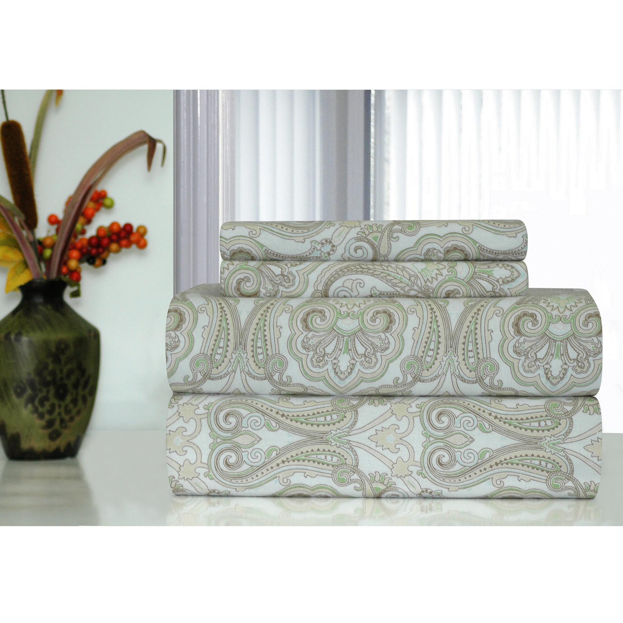 pointehaven paisley printed heavyweight flannel sheet set free pointehaven sheets