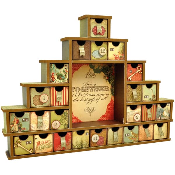 Beyond The Page MDF Shadow Box With Drawers Advent Calendar14.5"X12"X2