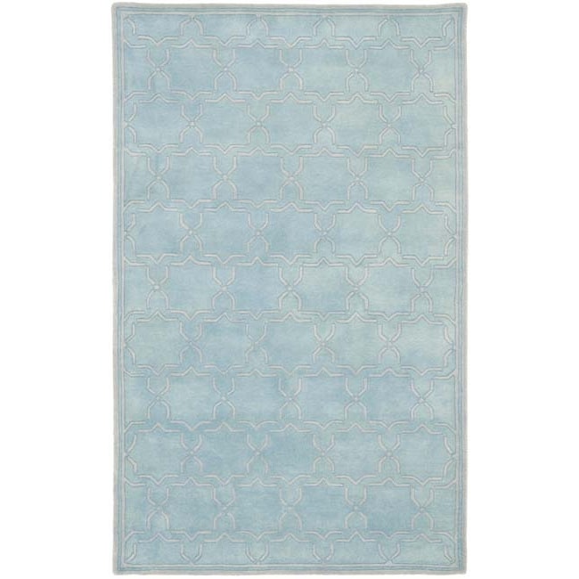 Safavieh Handmade Moroccan Chatham Bluish grey Wool Rug (6 X 9)