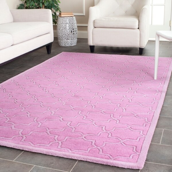 Safavieh Handmade Moroccan Chatham Pink Wool Rug (8' x 10') - 8' x 10'