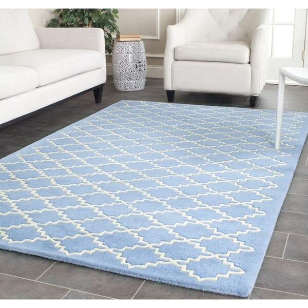Safavieh Handmade Moroccan Chatham Blue Grey Wool Rug (8 