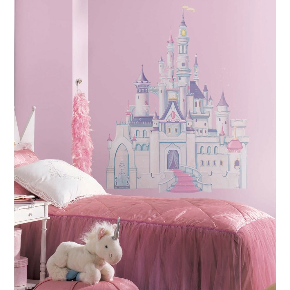 Roommates Disney Princess Glitter Castle Peel and Stick Giant Wall Decal