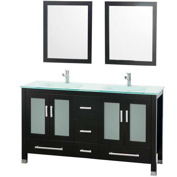 Mary 60 inch Espresso Double Bathroom Vanity Set Overstock 7154154