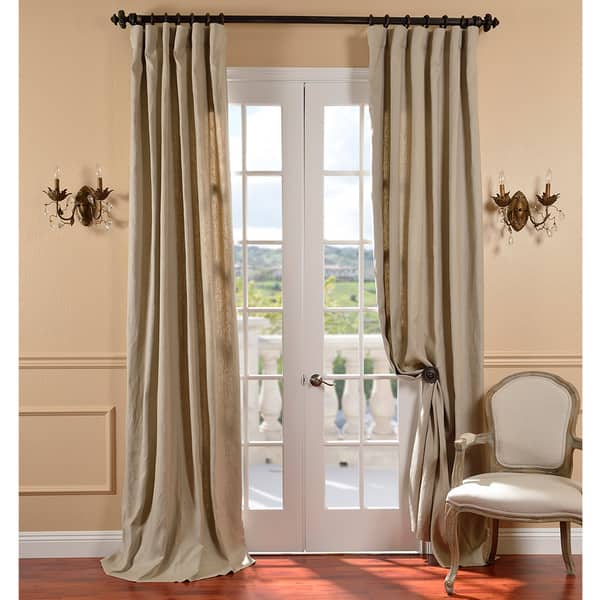 Shop Exclusive Fabrics Belgium Linen Natural Curtain Panel Free