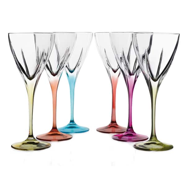 slide 2 of 3, Lorren Home Trend Logic Multicolor Water Goblets (Set of 6)