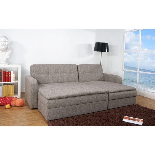 Shop Denver Rind Finish Double Cushion Storage Sectional Sofa Bed