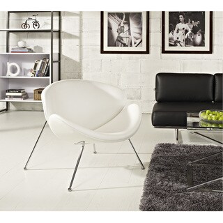 Nutshell White Vinyl Lounge Chair