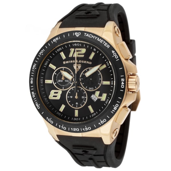 Swiss Legend Men's 'Sprint Racer' Black Silicone Watch Swiss Legend Men's Swiss Legend Watches