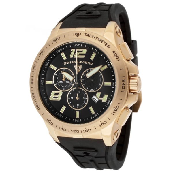 Swiss Legend Men's 'Sprint Racer' Black Silicone Watch Swiss Legend Men's Swiss Legend Watches