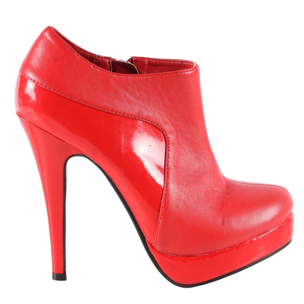 Jacobies by Beston Women's 'Sophia 45' Red Stiletto Ankle Bootie Booties