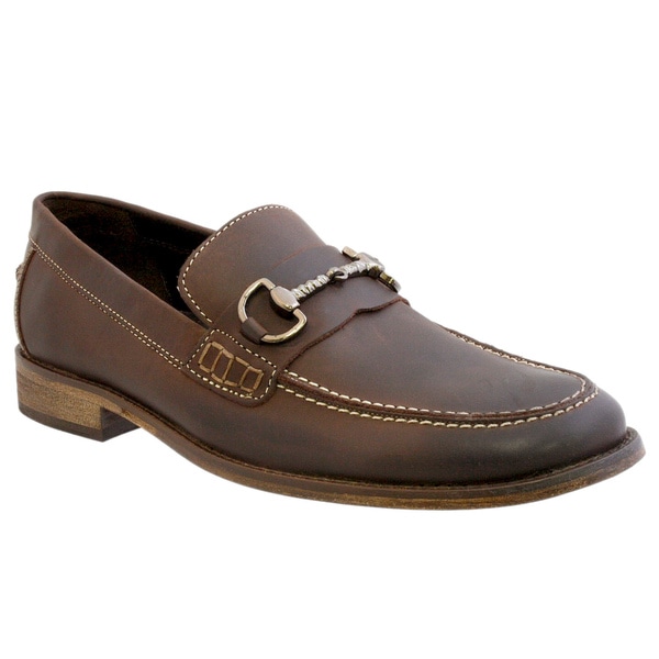 Giorgio Brutini Men's Brown Leather Slip-on Loafers - Free Shipping On ...
