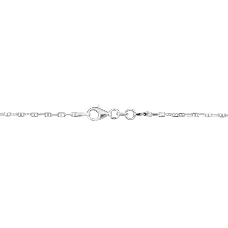 Fremada Sterling Silver 1.9mm Flat Mariner Link Chain (16-36 inch) - White