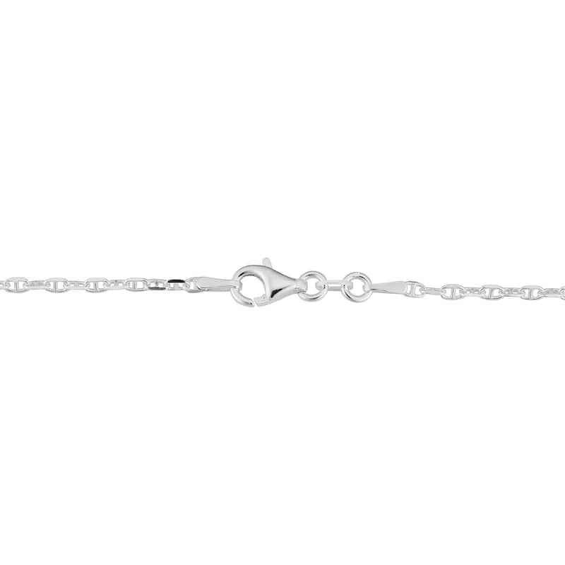 Fremada Sterling Silver 1.9mm Flat Mariner Link Chain (16-36 inch) - White