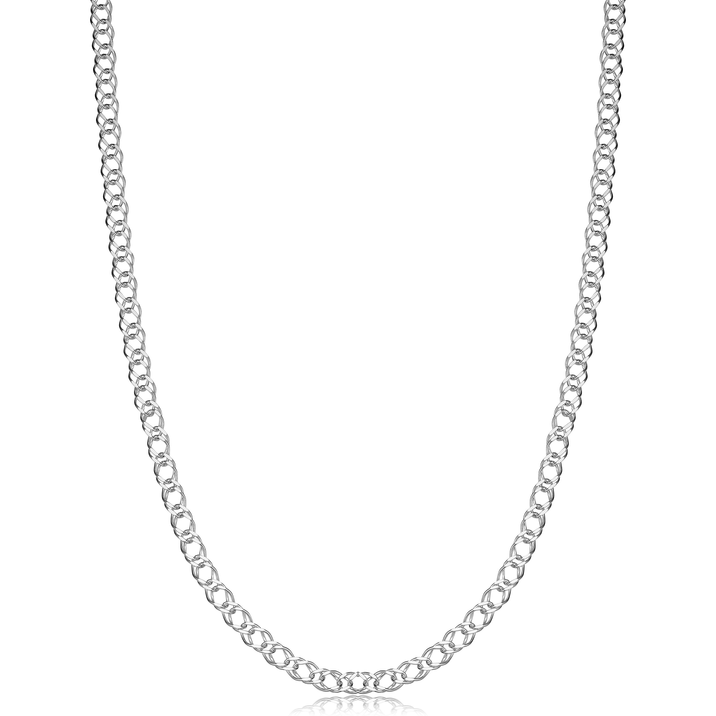 Au Naturale Sterling Silver 2.8mm Fancy Double Curb Link Chain Necklace