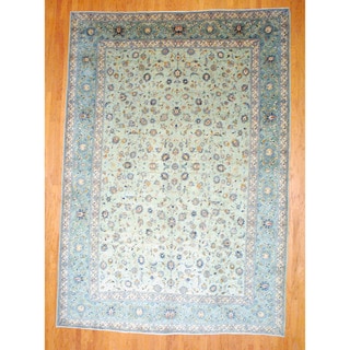 Persian Hand knotted Isfahan Light Green/ Aqua Wool Rug (9'10 x 14'2) 7x9   10x14 Rugs