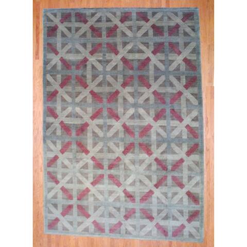 Handmade One-of-a-Kind Tibetan Wool Rug - 10' x 14'4