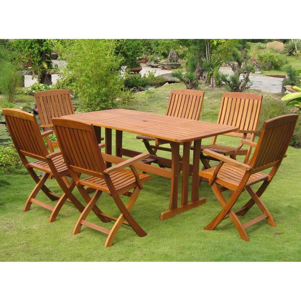 Royal Tahiti Merida 7-Piece Balau Hardwood Patio Dining Set