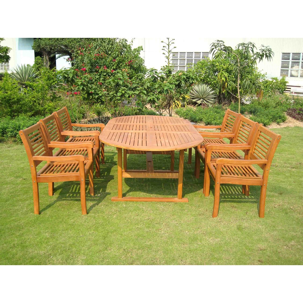 International Caravan International Caravan Royal Tahiti Salamanca 7 piece Patio Dining Set Natural Size 7 Piece Sets