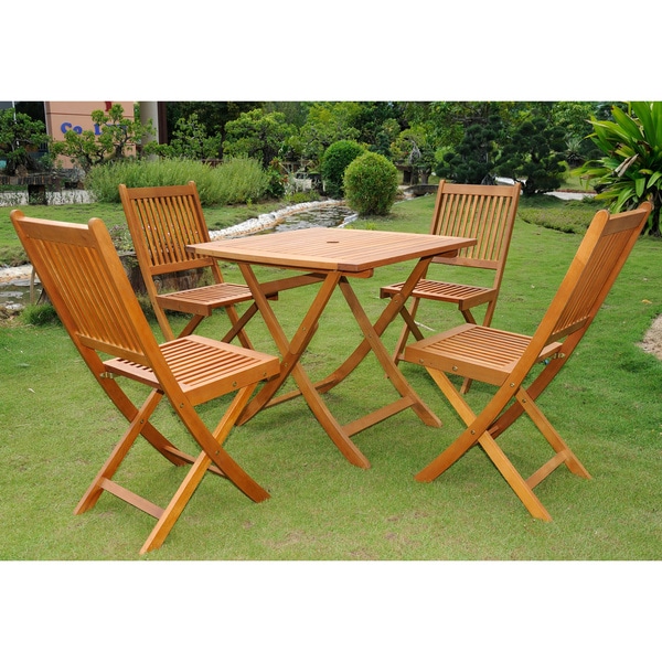 International Caravan Royal Tahiti 5-piece Folding Outdoor Dining Set