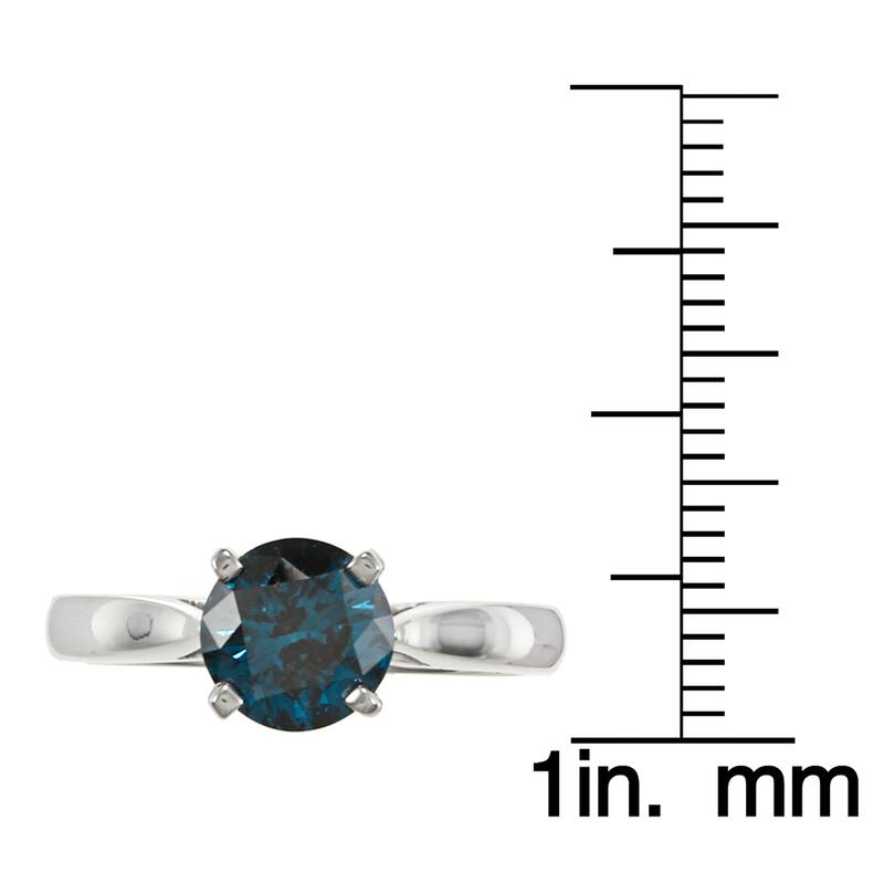 Auriya 14k Gold 1ctw Solitaire Blue Diamond Engagement Ring (I1-I2)