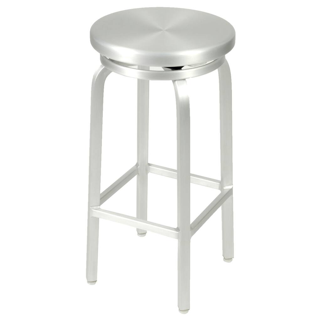 Miller 30-inch Matte Aluminum Bar Swivel Stool - Matte Aluminum