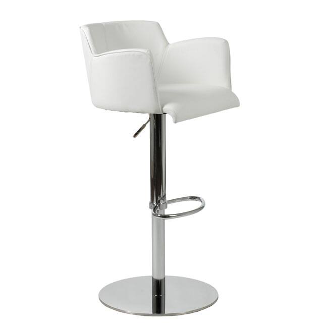 Sunny 21.5-30-inch Adjustbable Bar/ Counter Stool, White Leatherette/ Chrome