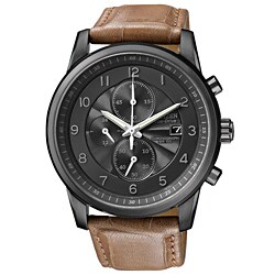 citizen eco drive chronograph leather strap
