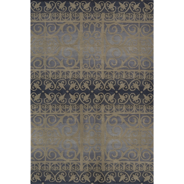 Hand Tufted Valencia Gate Slate Rug (5'3 x 8'0) 5x8   6x9 Rugs